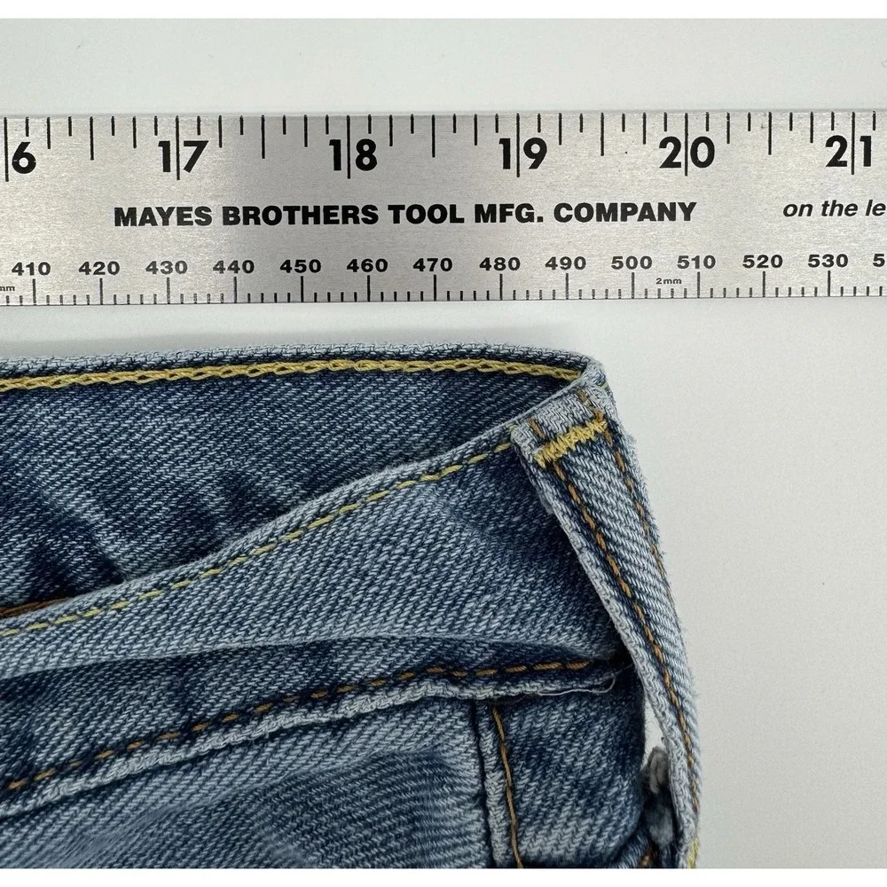 Levi's 514 Size 40x32 Blue Denim Jeans‎ Regular Straight Leg Distressed Red Tab